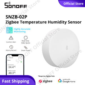 SONOFF SNZB-02P Zigbee Temperature Sensor Wireless Humidity Sensor Smart Sensor Environment Detector High-Accurate Monitoring APP Smart Scene Data Export work with Sonoff Zigbee Hub