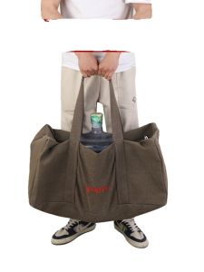 กระเป๋าผ้าใบหนาสำหรับเดินทาง ความจุขนาดใหญ่ กระเป๋าใส่เสื้อผ้า กระเป๋าใส่ผ้าห่ม กระเป๋าถือผ้าใบ กระเป๋าเดินทางแบบยูนิเซ็กซ์