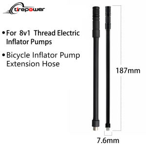 2Pcs Black Bicycle Electric Inflator Pump Extension Hose Presta and Schrader Valve suit for 8v1 Thread Electric Inflator Pumps