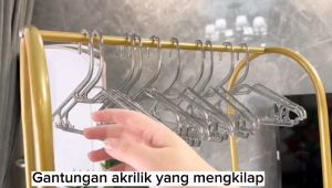 Hanger  asthetic  /Hanger asthetic / Hanger Blink/ Hanger akrilik / Hanger acrylic/ Hanger gold/ Hanger plastik Gantungan baju plastik Hanger Baju Akrilik Bling-bling Gantungan Baju Estetik