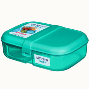 Sistema | Flip Top Sandwich Separating Bento Box With Sauce Container 1.1L