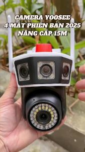 Camera YOOSEE 4 Mắt Q56 Bản 2025 Xem 3 Khung Hình 15M Rõ Nét Xoay 360 Độ- Đàm Thoại 2 Chiều- Báo Độn