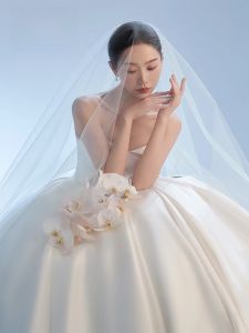 Super Transparent Medium Hard Import Beige Plain Gauze Veil Mesh Studio Concave Shape Bridal Wedding Wedding Yarn Super Fairy Mori Style