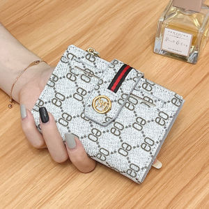 Fashionable Compact Womens Wallet Multi-Card Slot Foldable Short Style Large Capacity Leather Clutch Wallet for Ladies