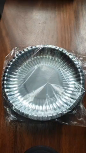 SILVER COLORED DESIGN PLATINUM PLATE SIZE 9" PAPER PLATE 20/40/100 PIECES#PAPER