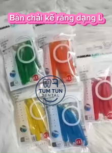 Combo 12 Bịch Bàn Chải Kẽ Răng Okamura Asahi Dạng Chữ L (6 Cây/Bịch) – Nội Địa Nhật