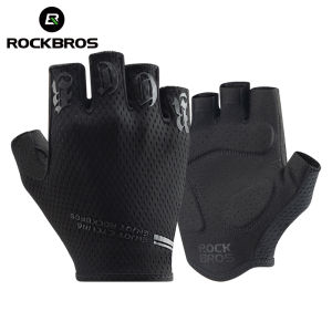 ROCKBROS Cycling Gloves Breathable Shockproof MTB Road Bike Half Finger Gloves Sweat Absorption Elastic Bicycle Gloves for Men Women