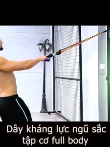 Bộ dây kháng lực ngũ sắc tập cơ full body tập gym tại nhà X5