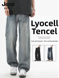 JEEP SPIRIT | Tencel Denim Straight-leg Pants Thin Summer Comfortable