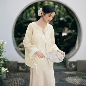 XIANGYING | Heavily Embroidered New Chinese Style Womens Outerwear Thin and Loose