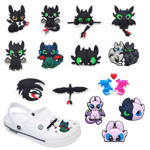 14-100Pcs Cute Dragon Shoe Charms For Slides Sandals PVC Shoe Decorations Accessories For Christmas Birthday Gift Party Favor