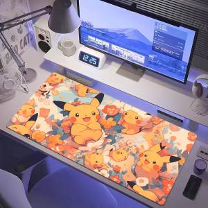 Bandai | Pokemon Mouse Pad Large Gaming Desk Mat Rubber Keyboard Mousepad 2MM Lock Edge For Laptop PC Setup