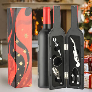 Wine Accessories Valentine Gift Set 5 Pcs Deluxe Wine Corkscrew Opener Sets Bottle Shape Great Valentines Gifts