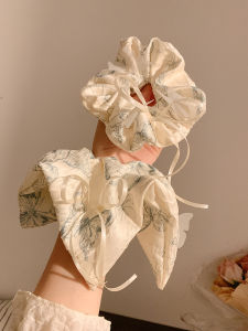 New Chinese Style Large Square Scarf Butterfly Knot Womens High-End Sensation Hair Ties Headbands Hair Accessories 2024 New Model