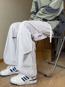 กางเกงขายาวทรงหลวมสำหรับผู้ชาย ทรงตรง ดีไซน์รูปตะขอ กางเกงขายาวลำลอง ทรงหลวม ทรงลำลอง ทรงลำลอง ทรงลำลอง