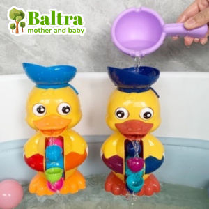 Baltra Baby Bath Toys Cartoon Duck Rotating Water Wheels Sprinkler Shower Spray Toys With Water Spoon Kids Bathtub Toys