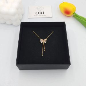 Dây chuyền nữ mặt nơ đính đá Charmaine tinh tế xinh xắn ORI ACCESSORIES D098