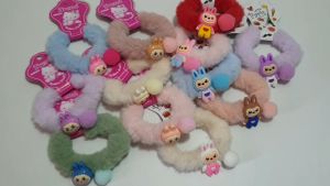 Ikat Rambut Kuncir Scrunchie Bulu Labubu Lucu – Lembut Stylish dan Nyaman