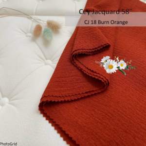 Cey Jacquard Crepe Ironless Kain Pasang Plain Bidang 60