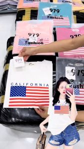 Áo Thun Thái Nữ Dáng Vừa Cotton Mềm Mịn Mát (Mã A52 Cờ Mỹ) Từ 40 Đến 60kg Phong Cách Cá Tính Độc Đáo