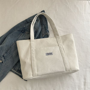 Simplified Large Capacity Canvas Tote Bag for Women 2024 New Short Trip Handbag Versatile Single Shoulder Commuting Tote Bag