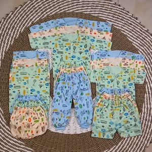 Paket hemat 18 pcs seri baru / warna muda full print / paket baju bayi newborn 0-4 bulan