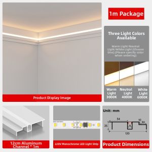 LIANGJIAXING | Recessed Lighting Strip Light for Living Room Decoration No-ceiling Mount Aluminum Gypsum-like