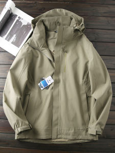 Classic Mens Outdoor Windproof Waterproof Hooded Jacket Casual Coat Spring Large Size Clothing Fashion Urban Style Zipper Closure