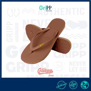 GriPP - Glitzy Brown Dark Yellow Sandal Jepit