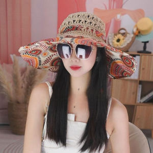 JIFANPAUL | UV Protection Wide Brim Beach Vacation Style Summer Breathable Sun Hat