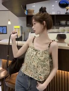 เสื้อเดี่ยว 60138 สายเป็นลูกปัดร้อย เนื้อผ้าบางเบา สบาย (เสริมสร้างผิว รูปลักษณ์)