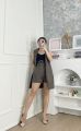 CJ - SET #2155 CLAIRE CHECKED VEST WITH HW SHORTPANTS PREMIUM. 