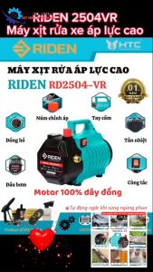 MÁY XỊT RỬA CAO ÁP 100% dây  đồng  công suất 2500W  áp lực 140bar lưu lượng nước 13.5L/p HIỆU RIDEN  RD2504-VR