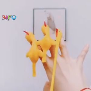 Đồ chơi giải trí hình chú gà cao su đàn hồi gà cao su dính tường phóng giải nén chất liệu TPR an toàn vui nhộn cho bé thỏa sức vui chơi
