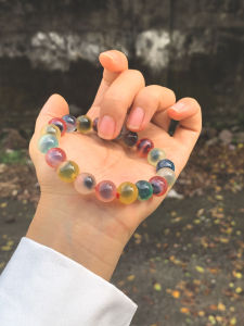 Natural Colorful Ice Sugarcane Heart Agate Loose Beads for DIY Materials Fashion Jewelry Accessories