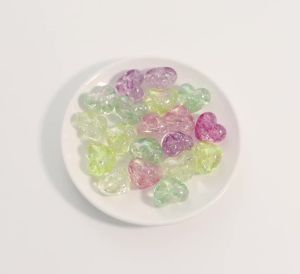 10pcs 24x20mm Heart Shape Acrylic Crackle Beads Loose Spacer Beads For Jewelry Making DIY Handmade Bracelet Earrings Accessories