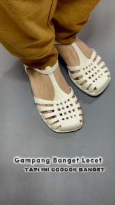 Sepatu Sandal Wanita Dewasa Mary Jane Jelly Anti Jamur Korean Style Terbaru Porto EUM 37-41 Milky