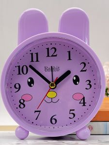 Pink Bedroom Clock Silent Student Alarm Clock Creative Cartoon Design for Boys And Girls Bedside Clock Resin Material