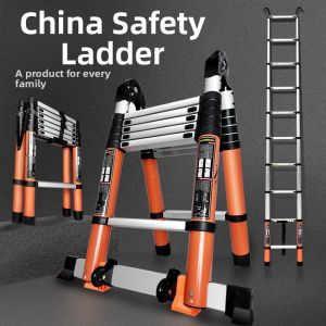 Expandable Aluminum Alloy Ladder Foldable Bamboo Node Thickened Home Use Portable Multi-functional Household Ladder