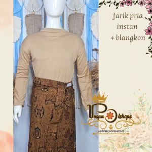 setelan jarik pria instan lengkap dengan blangkon