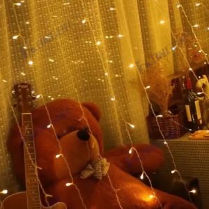 LED Icicle Curtain String Fairy Lights Battery Box Christmas Garland Christmas New Year Wedding Home Room Patio Party Decor Lamp