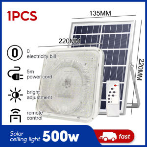 LIKHA Solar Ceiling Light 2000W Outdoor Waterproof 3 Color Adjustable Indoor Light Modern Design Home LED Ceiling Light with Panel