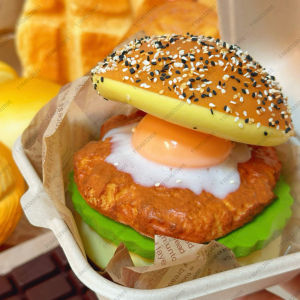 Big Burger Squishy Slow Rising Beef Hamburger Bread Squeeze Toy - Stress Release Hand Relax Toy Layered Slow Rebound