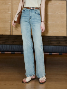 KUHNMARVIN | Quần Jeans Xanh Vintage Ôm Dáng Xòe