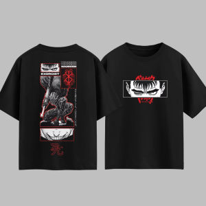 Bandai | Japanese Anime Berserk Dragonslayer T-shirt Men and Women Cotton Summer Top Harajuku Style Fashion Round Neck Short Sleeved Tees