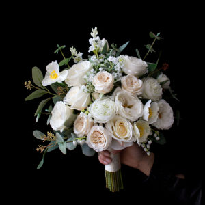 Champagne Rose Artificial Flowers Bridal Handheld Bouquet Photography Studio Props Wedding Celebration Portrait Photography