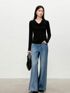 DESIGNICE | Loose Fit High Waist Cotton Washed Denim Jeans
