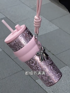 710ML Gift Box Ceramic Lined Thermos Cup Coffee Tumbler Leakproof Hot10H Cold24H Straw Hadiah Birthday Gift