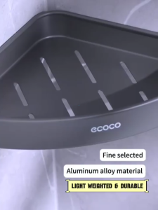 Ecoco Space Aluminum Corner Bathroom Shelf Wall-Mounted Storage Rack Kitchen Organizer For Bathroom Organizer