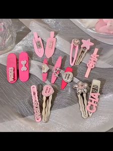2023 Set Ins Sweet Cool Hot Girl Metal Hair Clip y2k Bangs Clip Broken Hair Clip Headdress